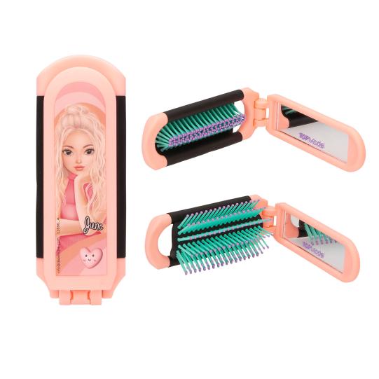 TOPModel Folding Hairbrush With Mirror