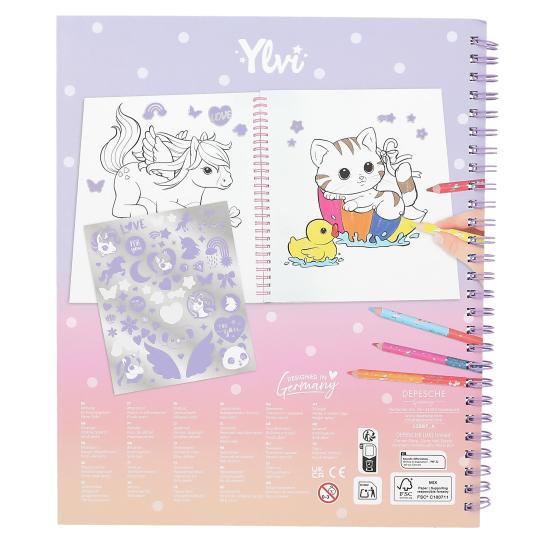 Ylvi Colouring Book With Unicorn And Sequins