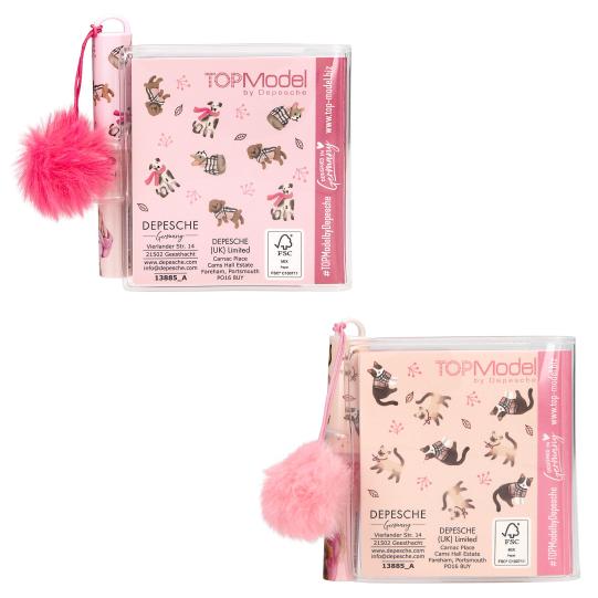 TOPModel Mini Notebook With Ballpen Fur Ever Friends Asst