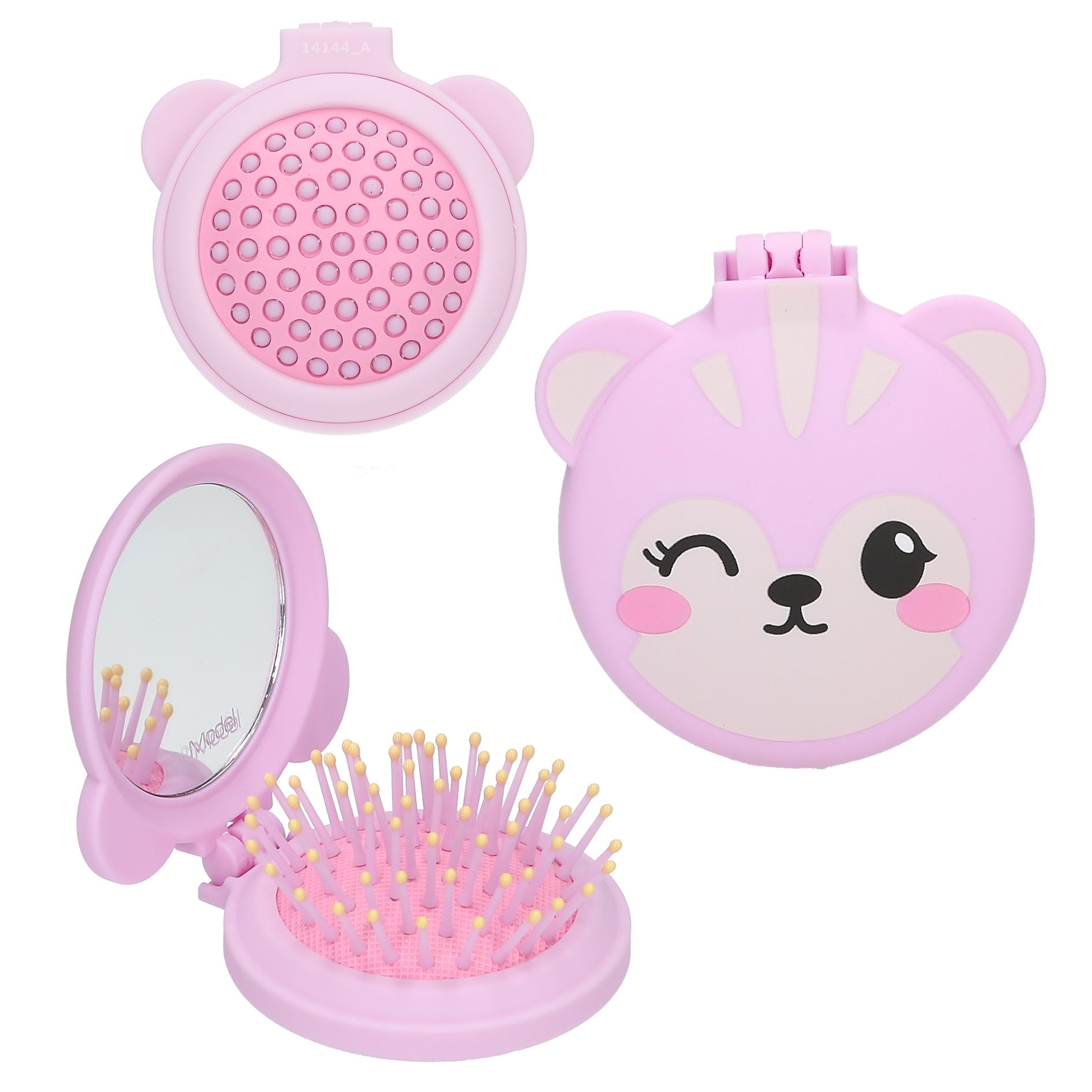 TOPModel Folding Hairbrush With Mirror