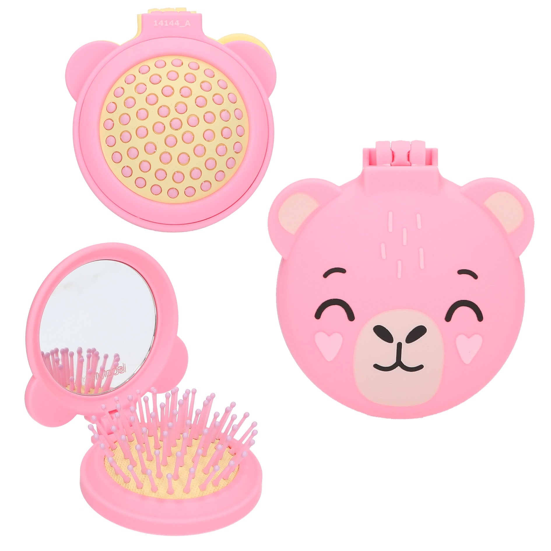 TOPModel Folding Hairbrush With Mirror