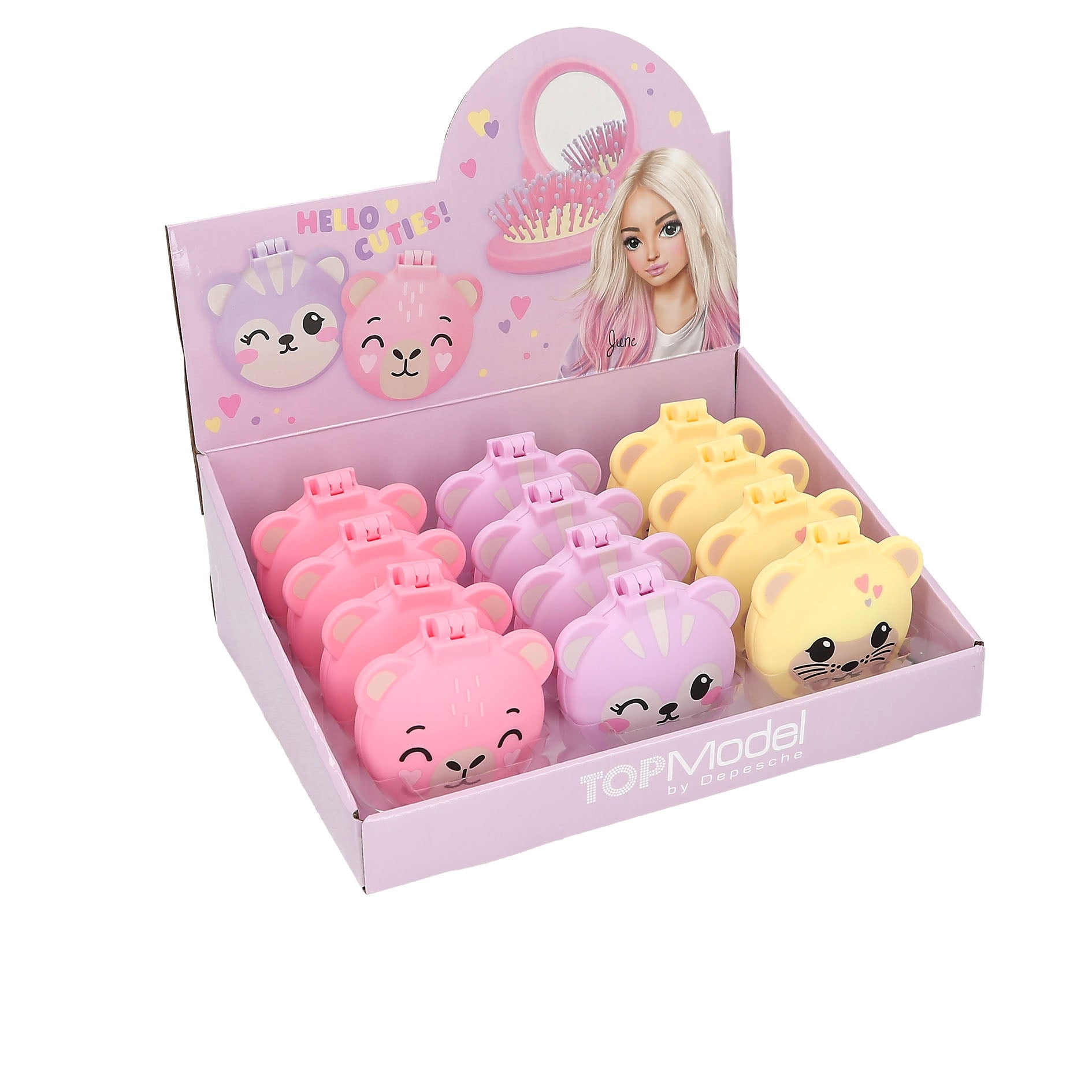 TOPModel Folding Hairbrush With Mirror