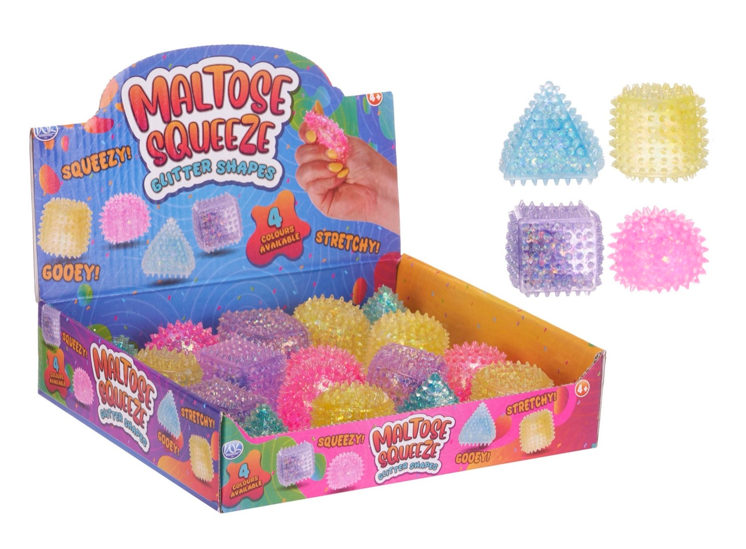 5cm Maltose Glitter Shape Asst