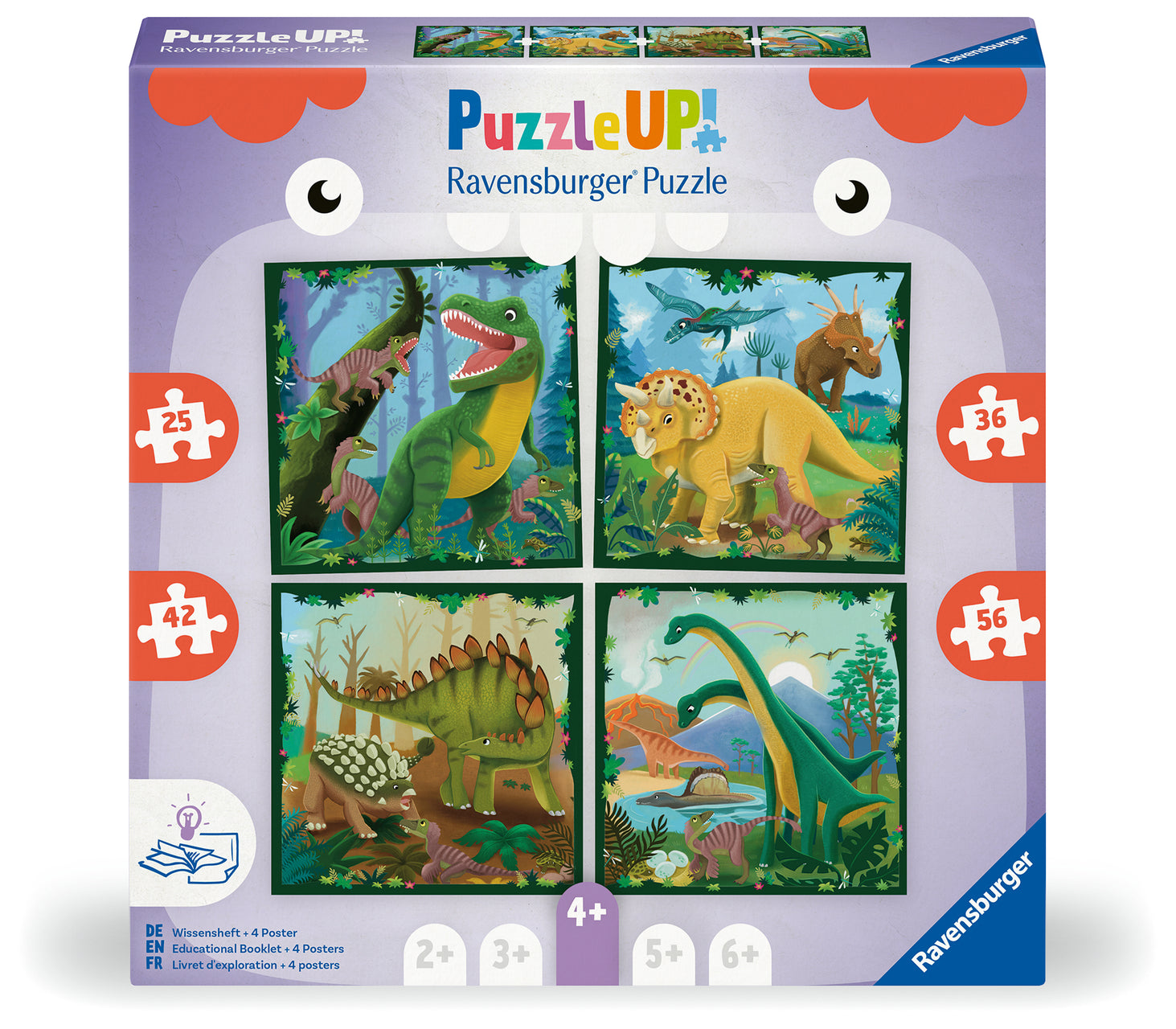 Ravensburger Puzzle Up Dinosaurs 25/36/42/56 Piece Jigsaw Puzzle