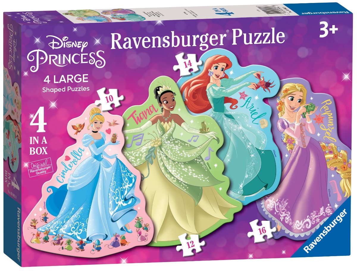 Princess, 4x Large Shaped Puzzles