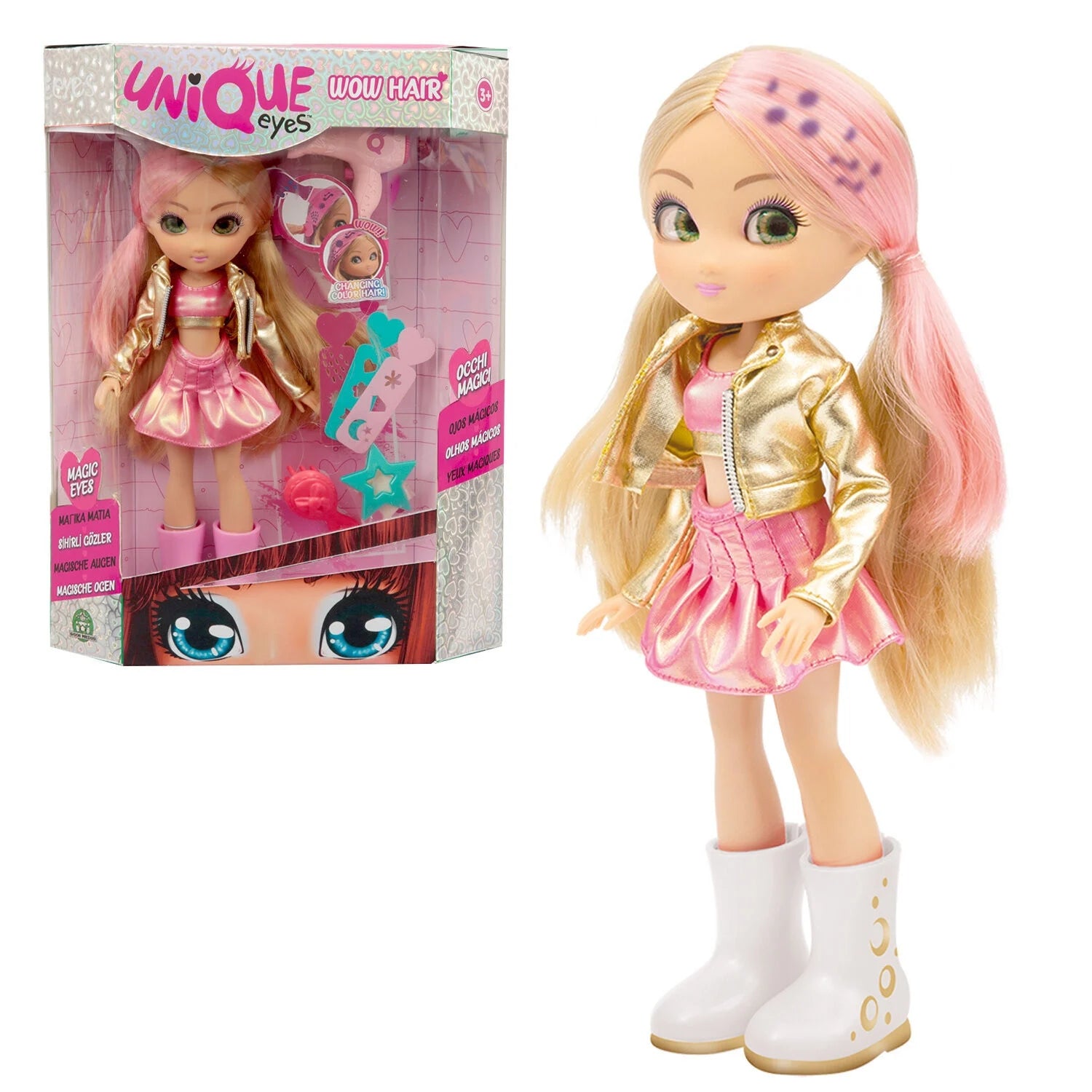 Unique Eyes Doll W/Hair Accessories Asst