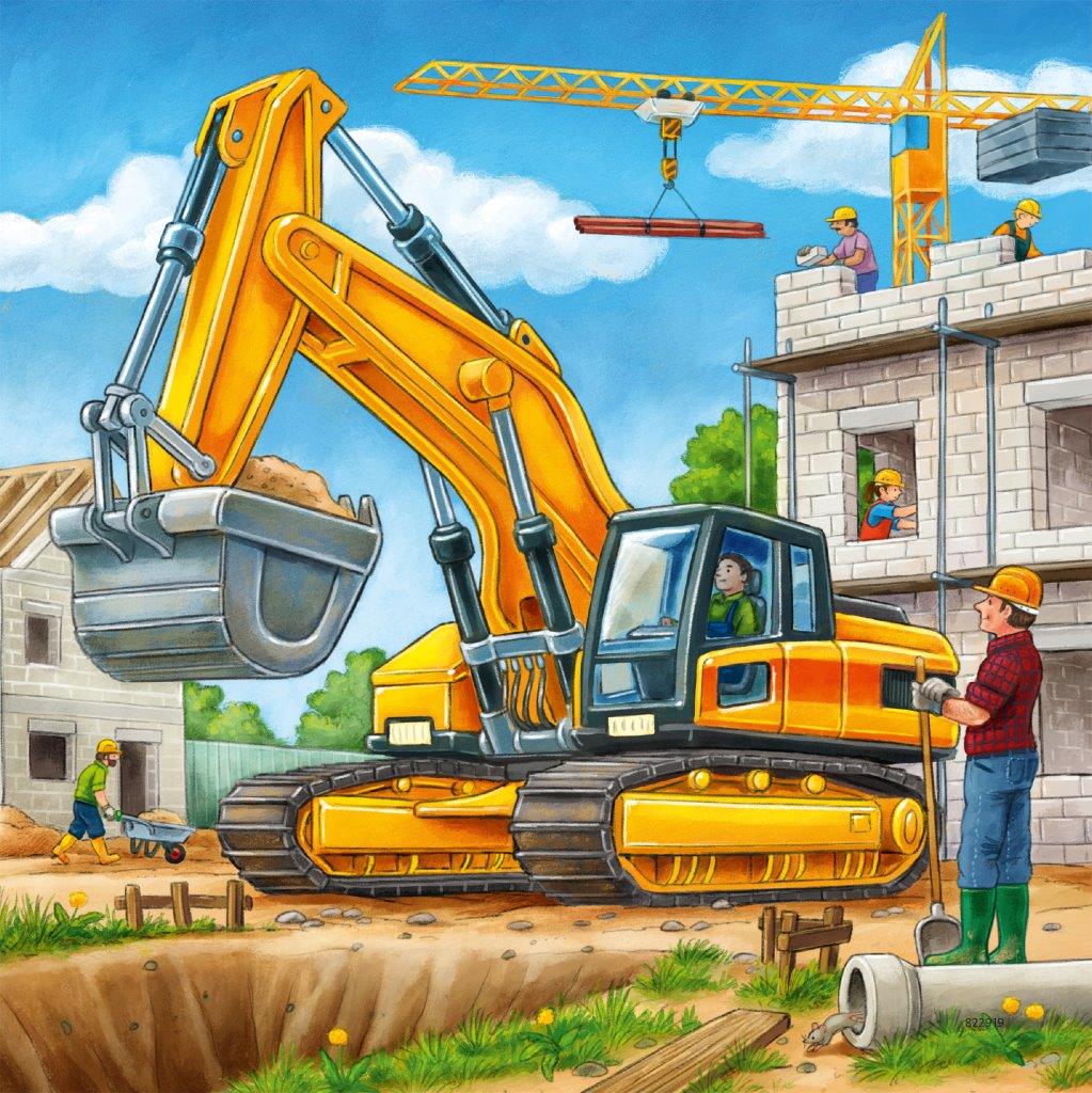 Ravensburger Large Construction Vehicles 3x49 Piece Jigsaw Puzzle