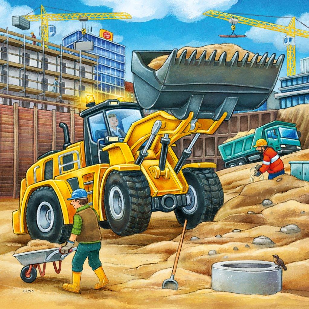Ravensburger Large Construction Vehicles 3x49 Piece Jigsaw Puzzle