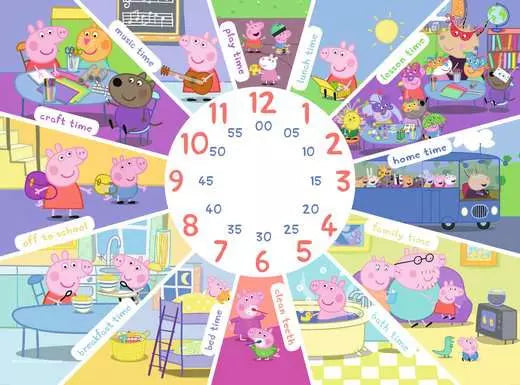 Ravensburger Peppa Pig Tell the Time Clock 60pc Jigsaw Puzzle