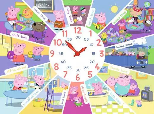 Ravensburger Peppa Pig Tell the Time Clock 60pc Jigsaw Puzzle