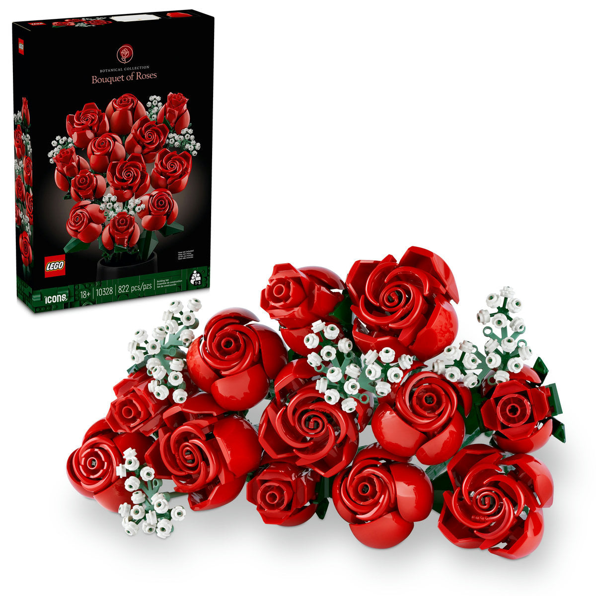 LEGO Icons Bouquet of Roses Flowers Set 10328 - Moons Toystore
