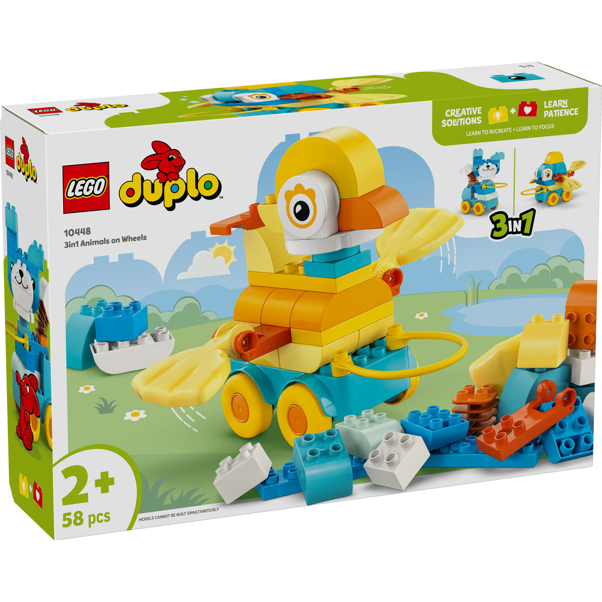 LEGO DUPLO Town 3in1 Animals on Wheels Building Toy for Imaginative Play 10448