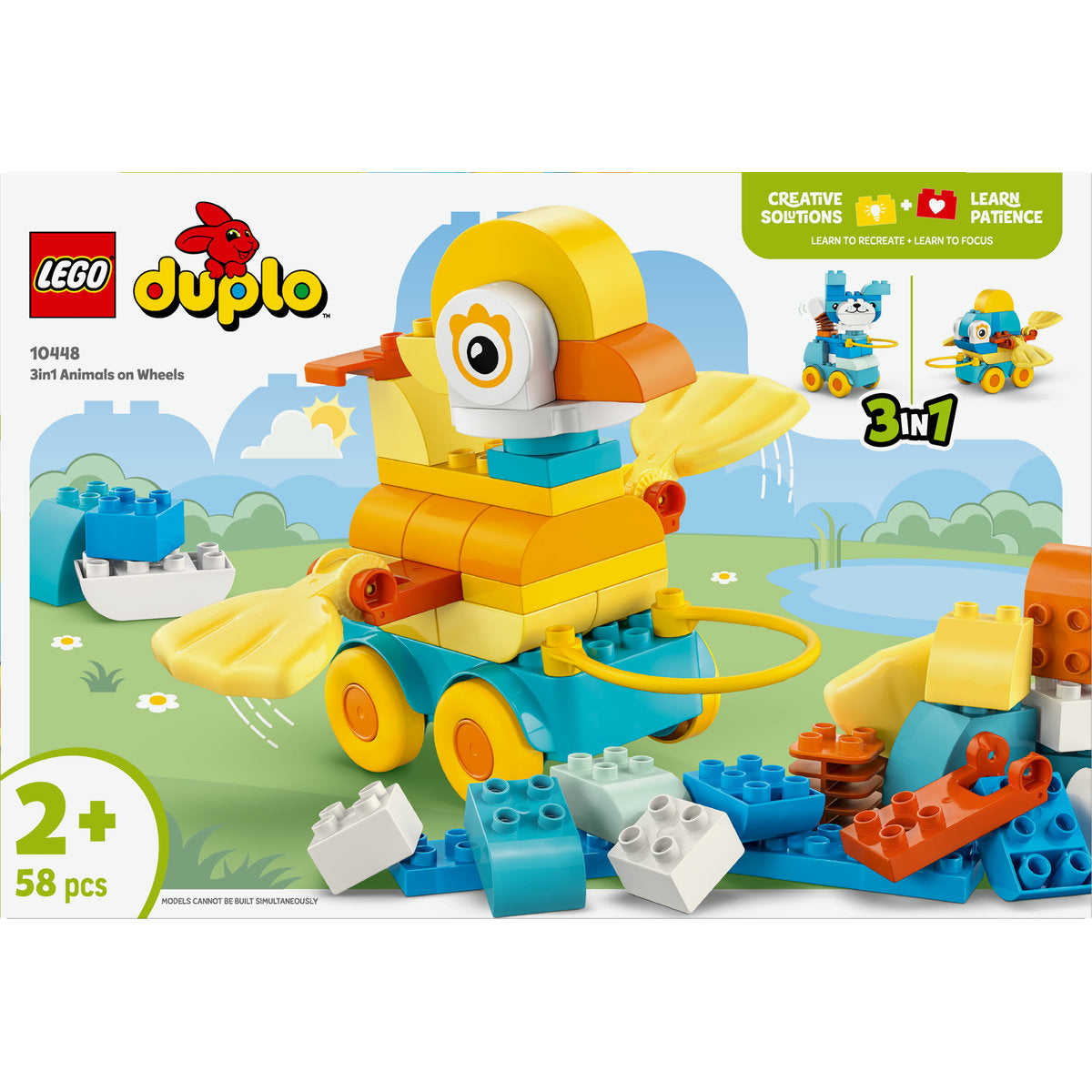 LEGO DUPLO Town 3in1 Animals on Wheels Building Toy for Imaginative Play 10448