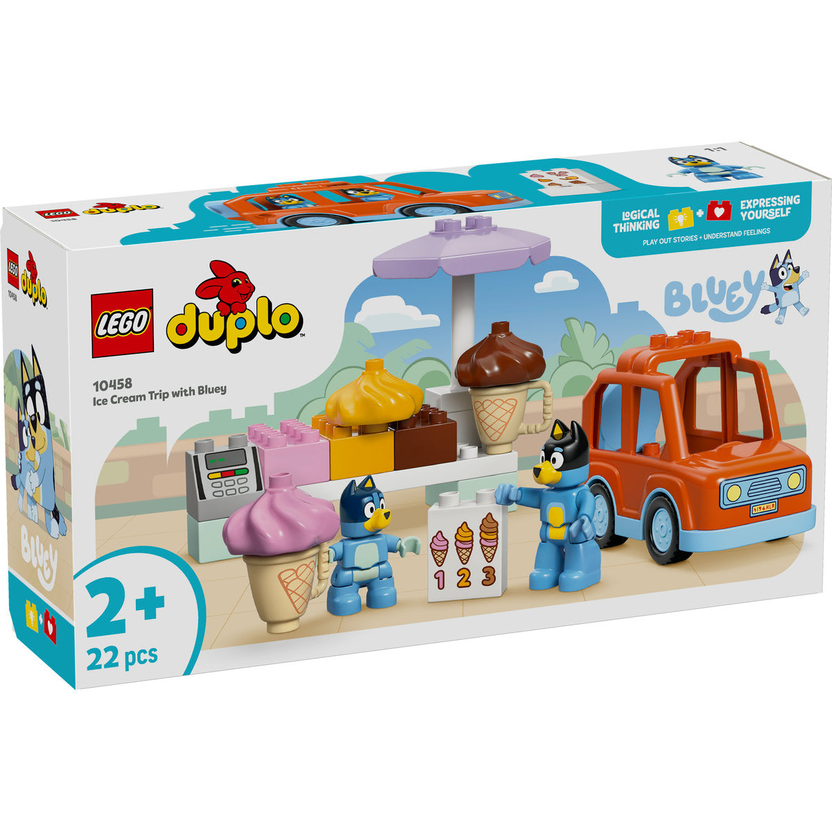 LEGO DUPLO Bluey Ice Cream Trip with Bluey Toy 10458
