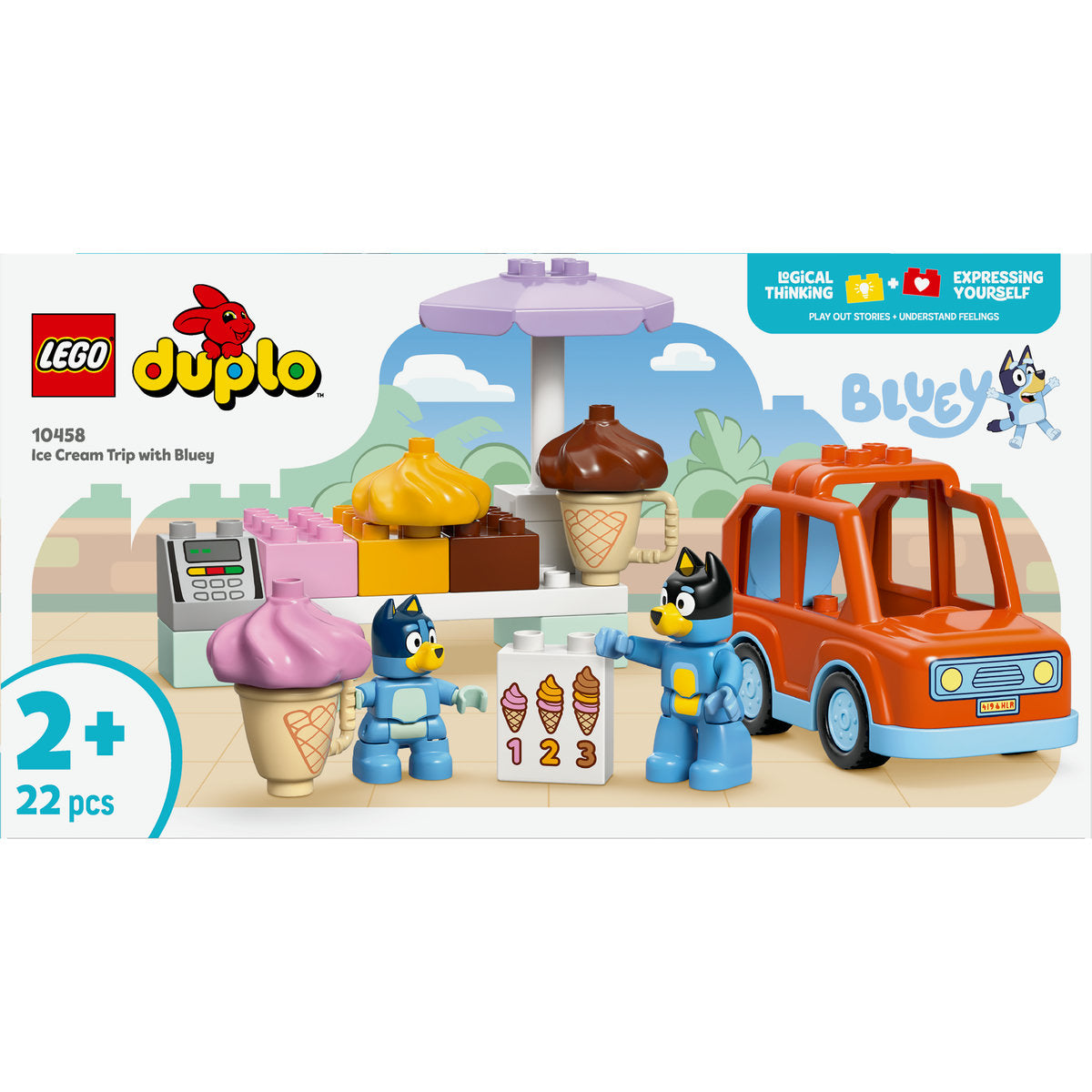 LEGO DUPLO Bluey Ice Cream Trip with Bluey Toy 10458
