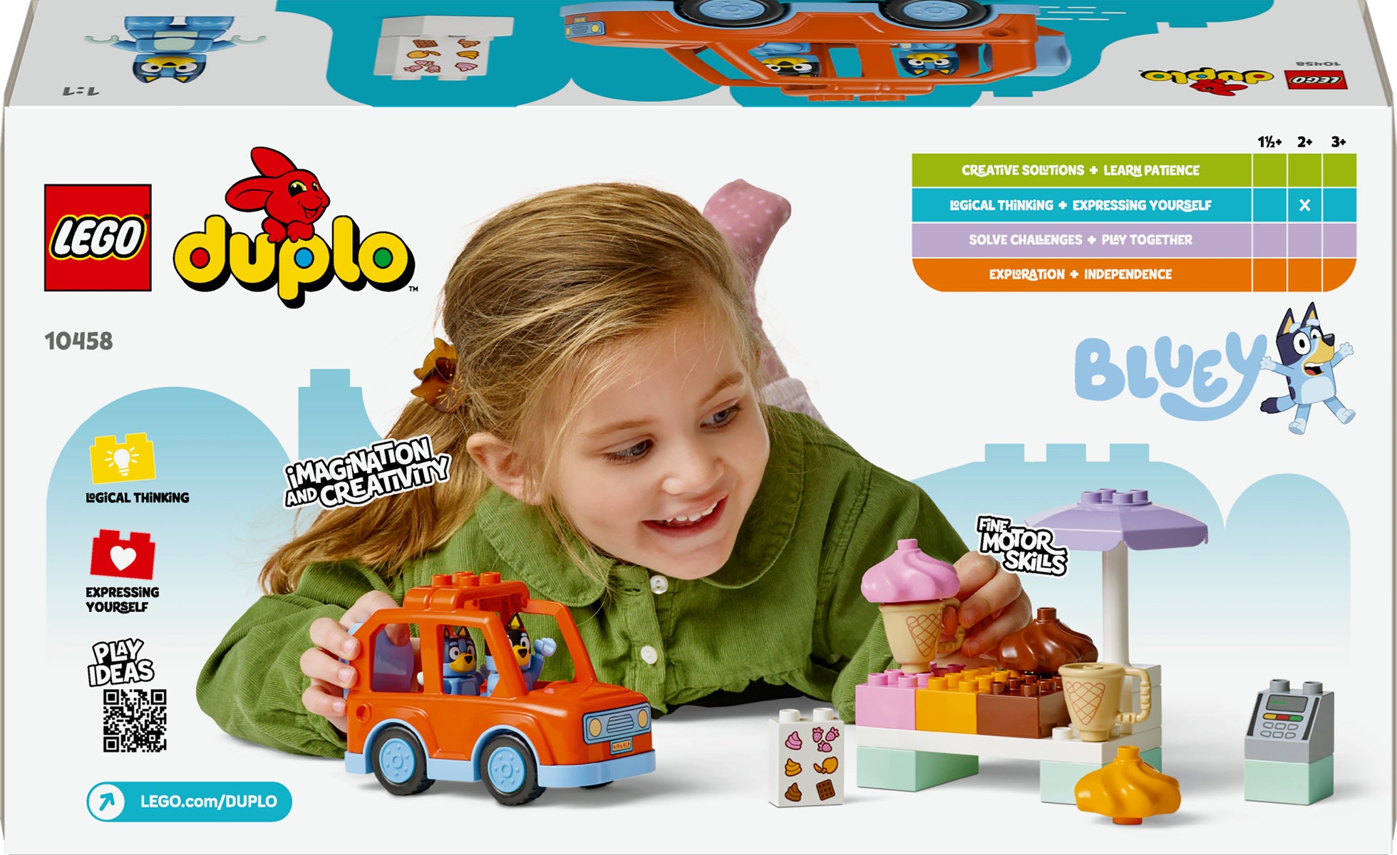 LEGO DUPLO Bluey Ice Cream Trip with Bluey Toy 10458