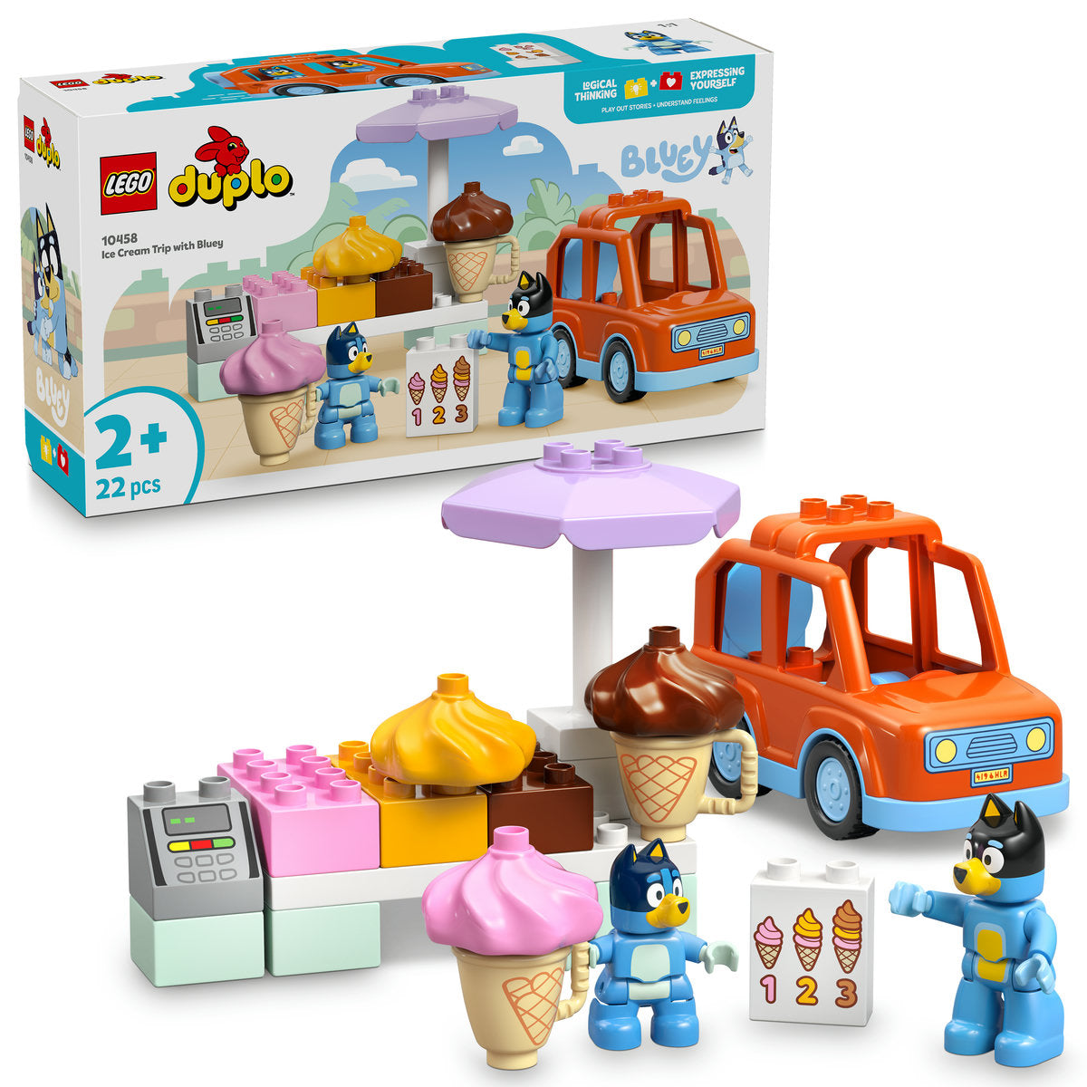 LEGO DUPLO Bluey Ice Cream Trip with Bluey Toy 10458