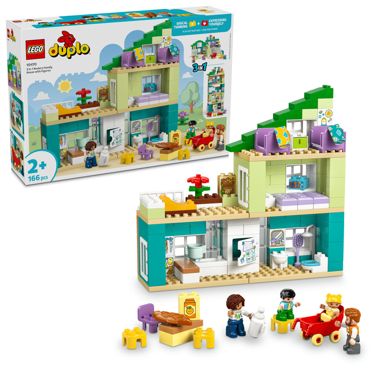LEGO DUPLO 3 in 1 Modern Family House with Figures 10470