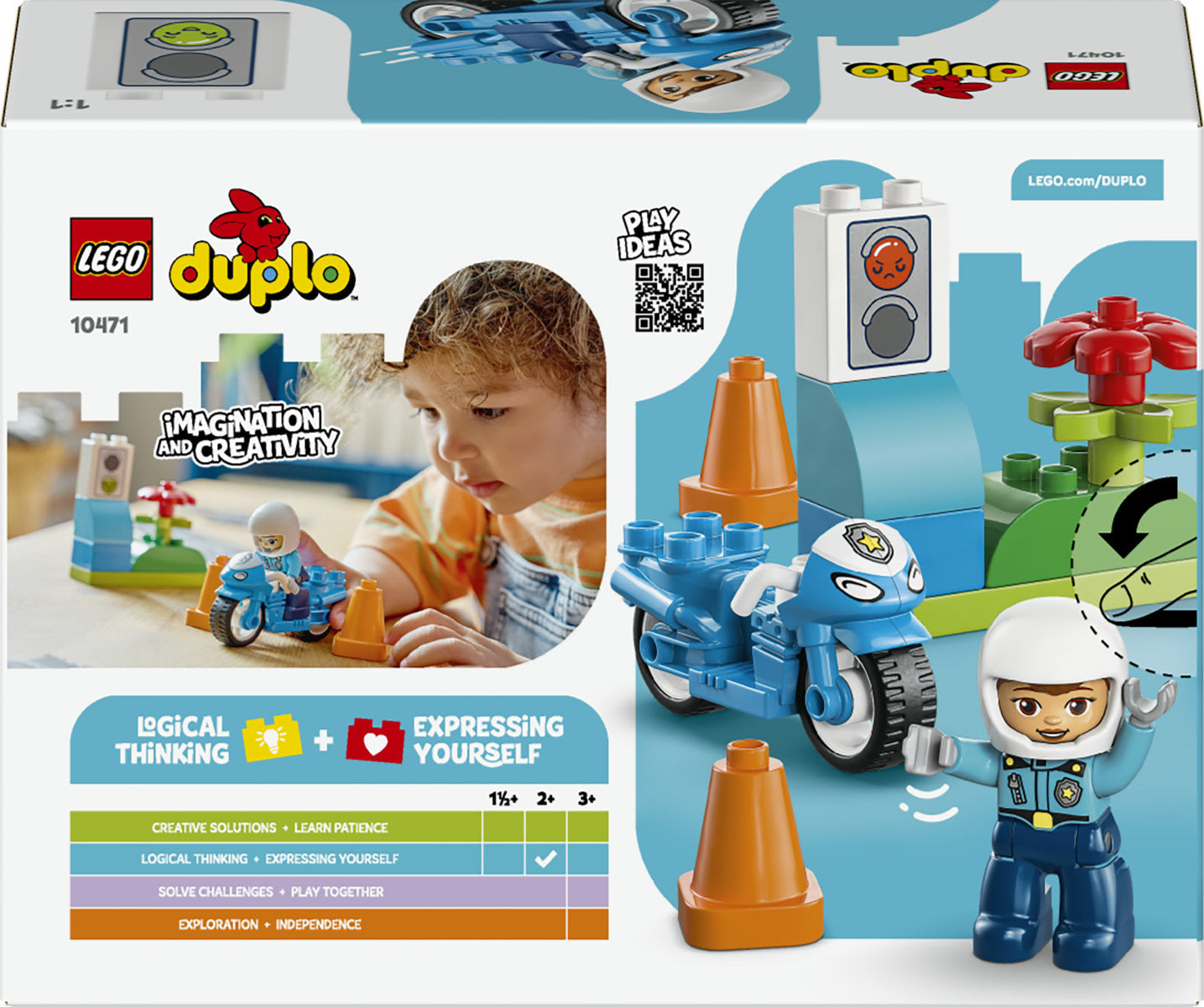 LEGO DUPLO Blue Police Motorcycle Toy 10471
