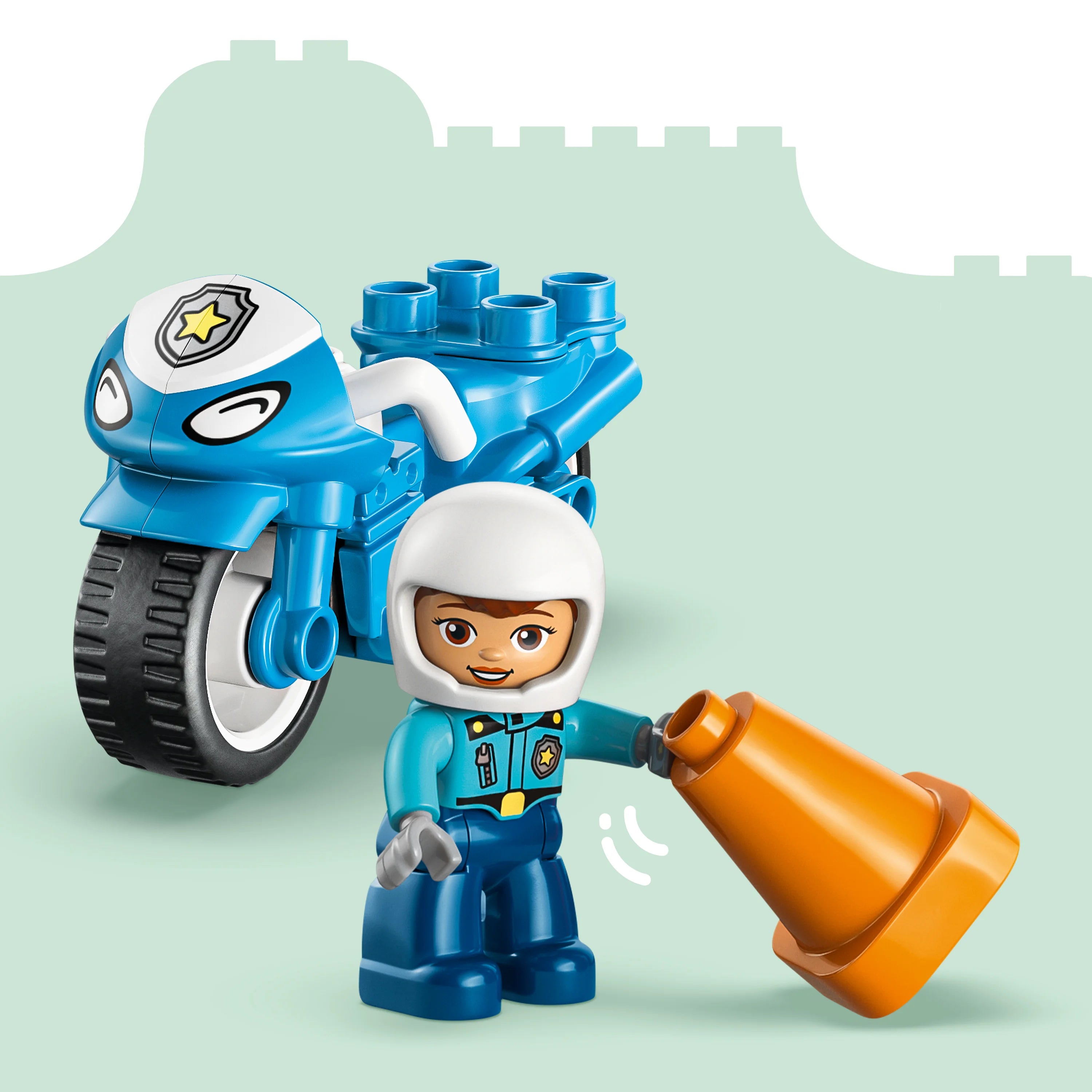LEGO DUPLO Blue Police Motorcycle Toy 10471
