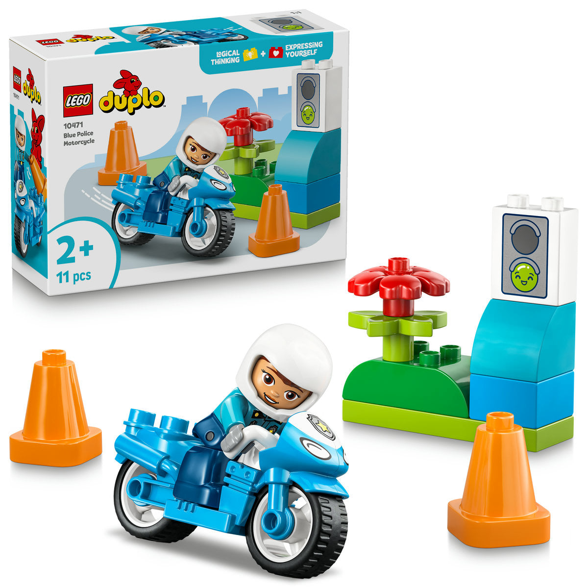 LEGO DUPLO Blue Police Motorcycle Toy 10471