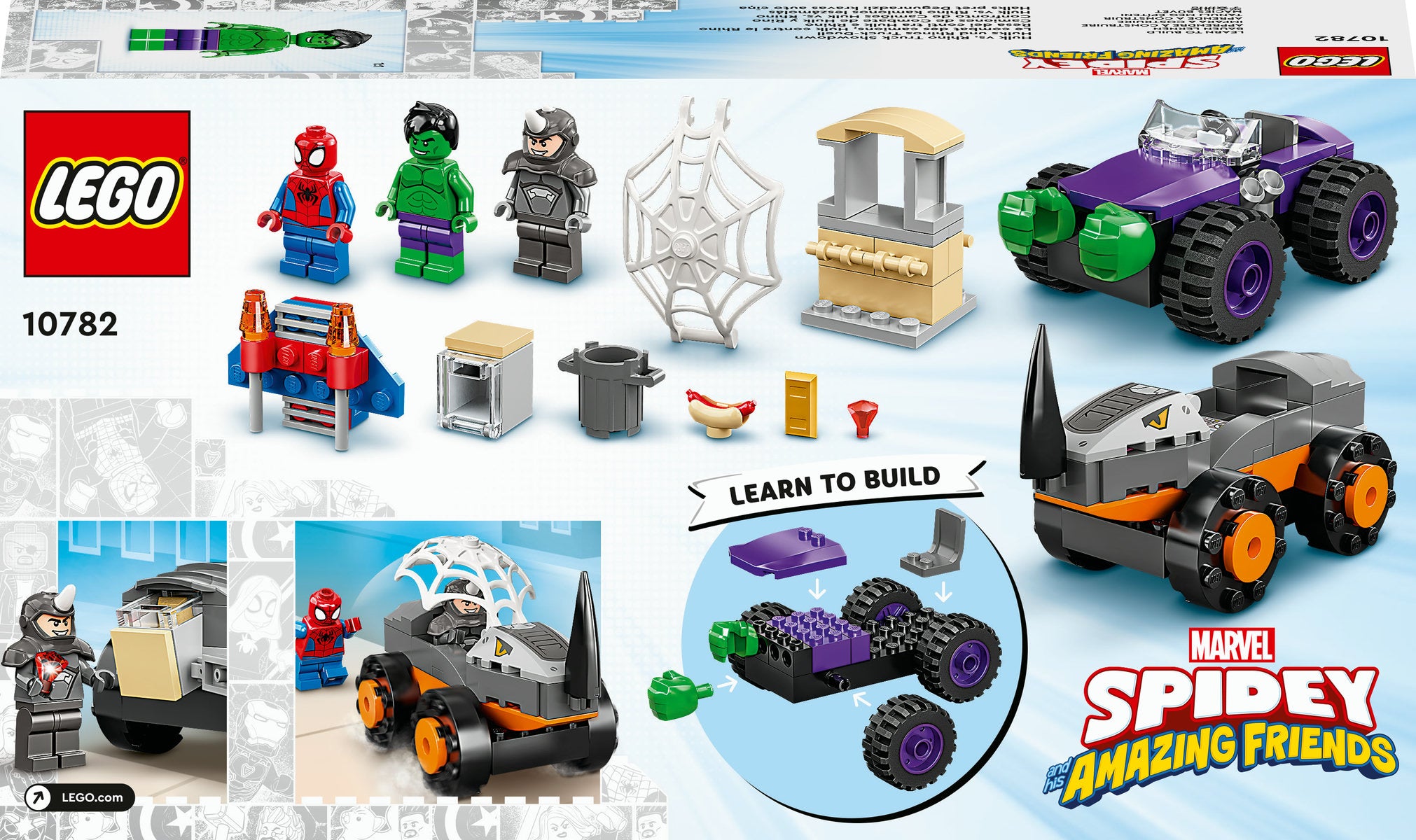 LEGO Marvel Hulk vs. Rhino Truck Showdown 10782