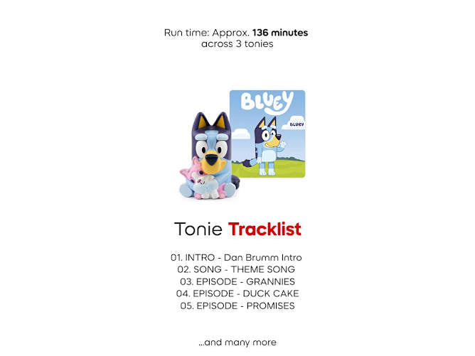 Tonies Bluey, Bingo & Muffin Audio Character 3 Pack