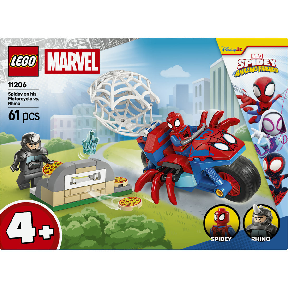 LEGO Marvel Spidey on his Motorcycle vs. Rhino 11206