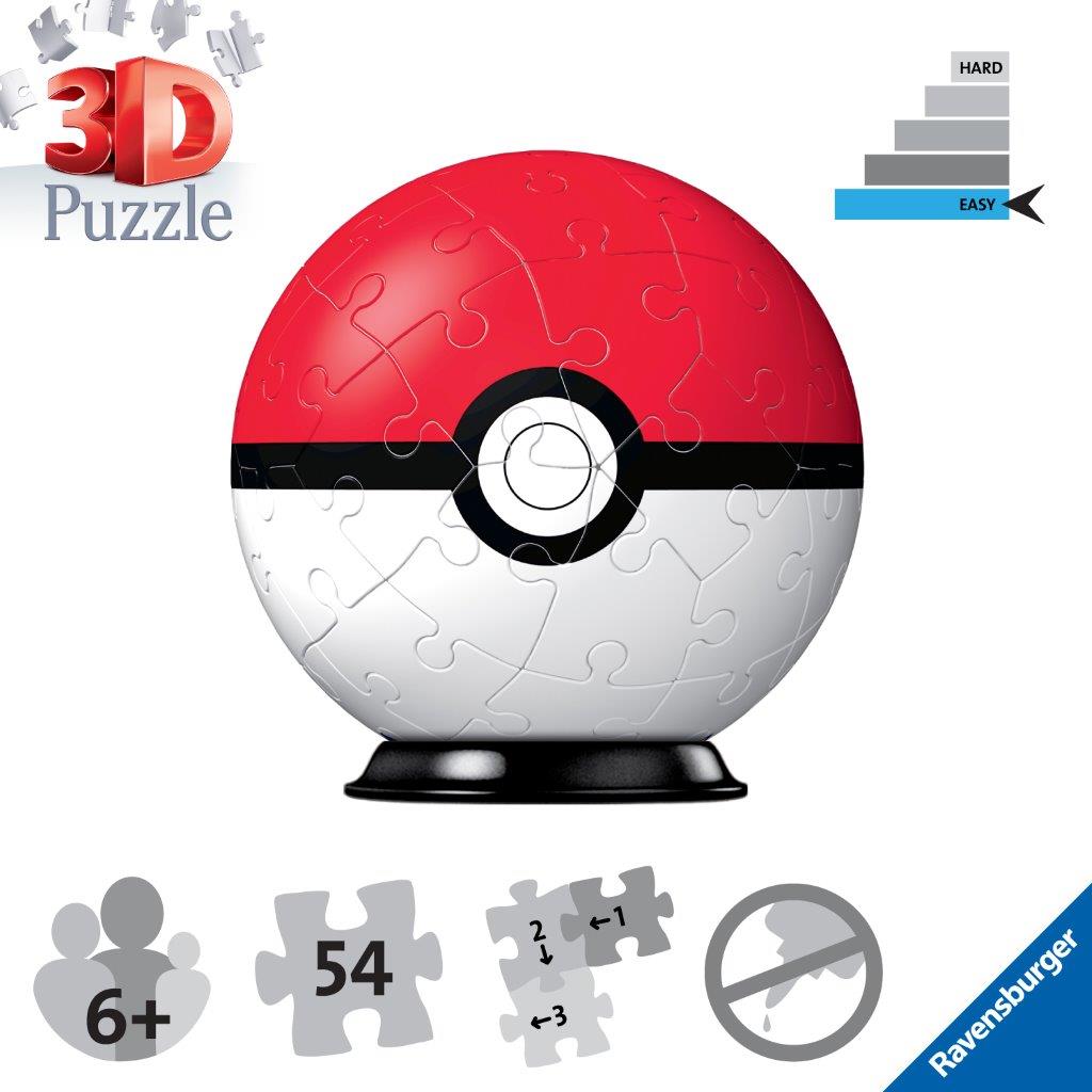 Ravensburger Pokémon 3D Puzzle Ball 54 Piece Puzzle