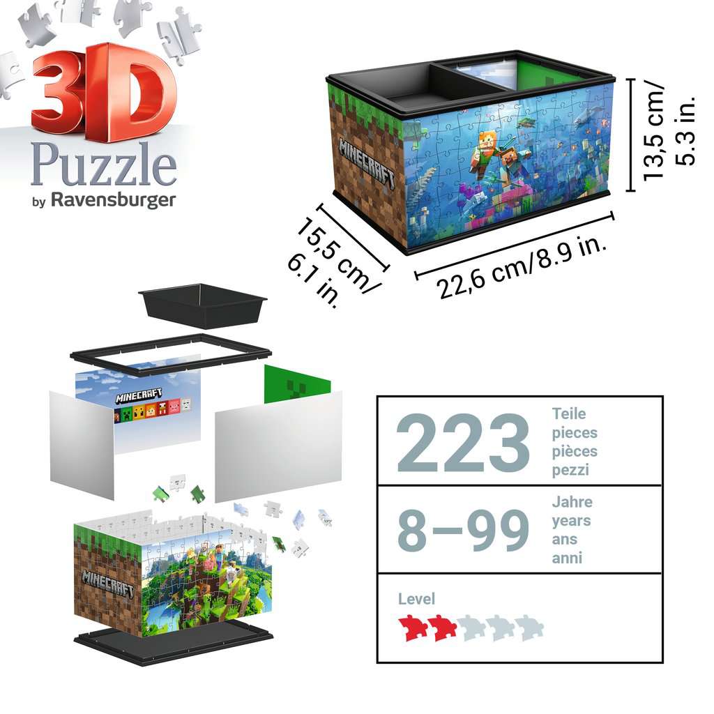 Ravensburger Minecraft Storage Box 216 Piece 3D Jigsaw Puzzle