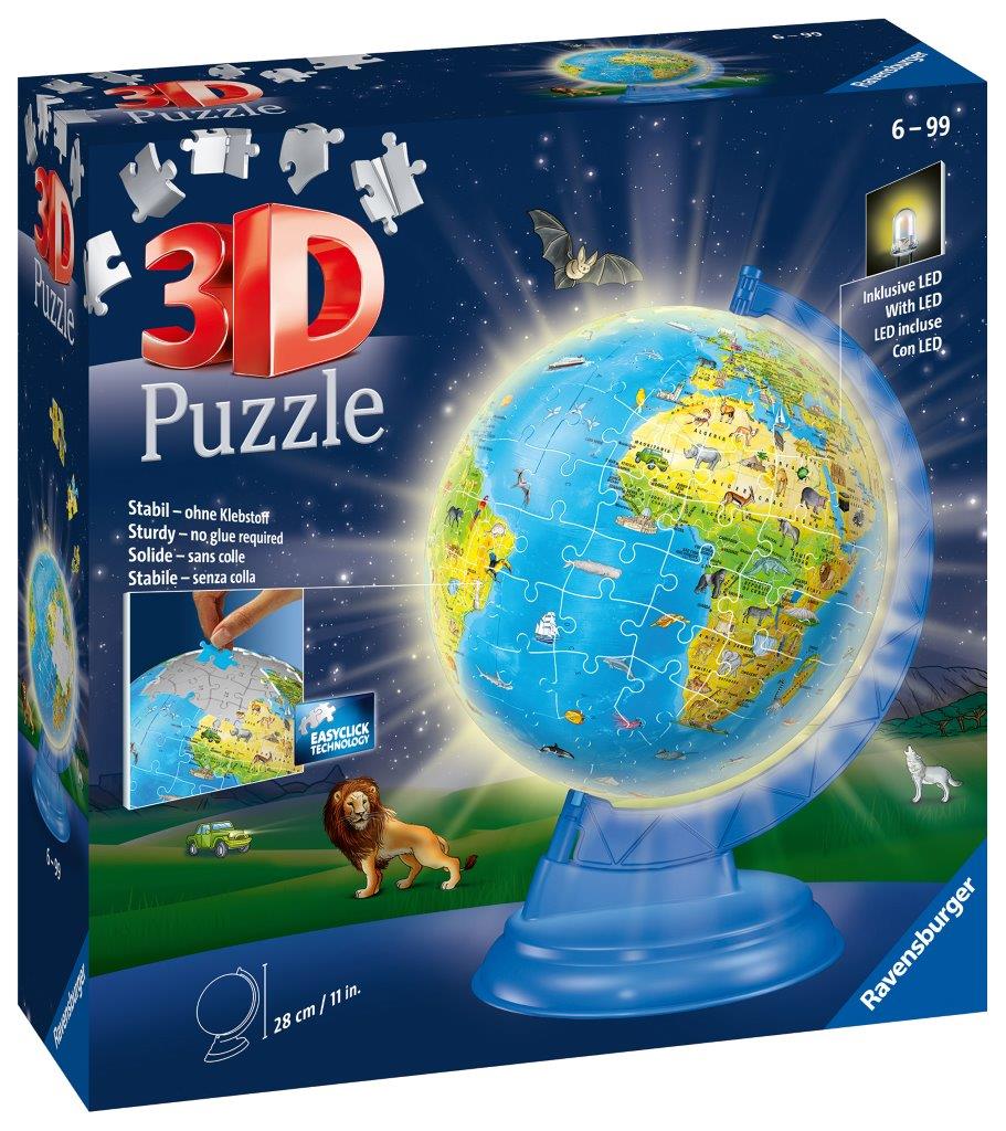 Ravensburger Children's Globe Night Edition 180 Piece Puzzle Ball