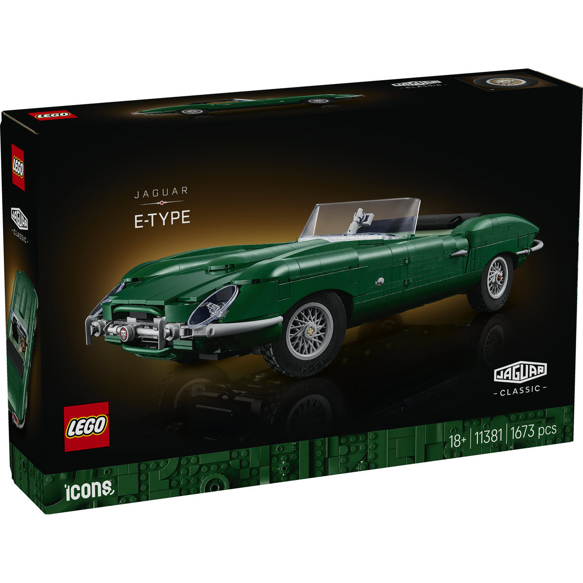 LEGO Icons Jaguar E-Type Classic Sports Car Building Set 11381