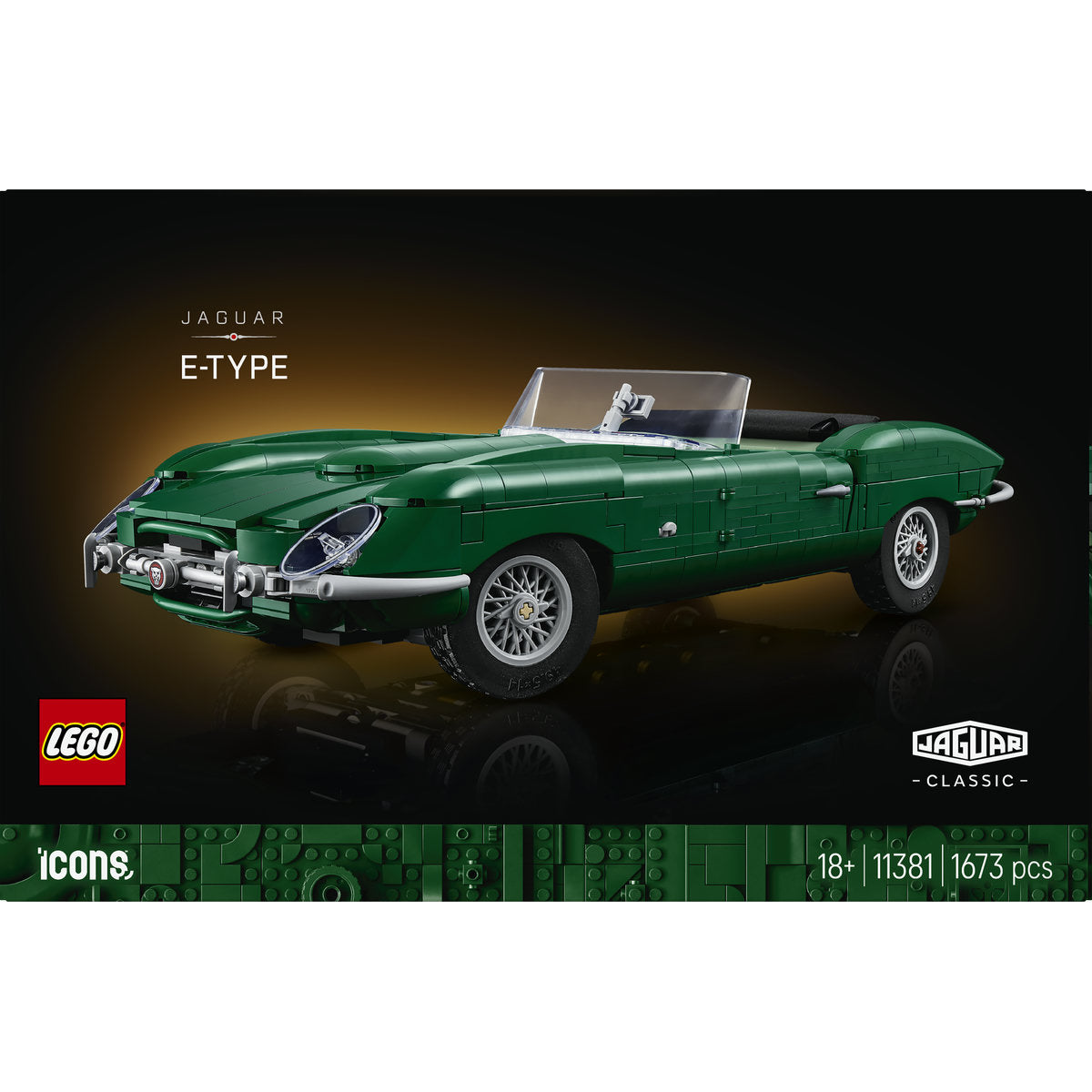 LEGO Icons Jaguar E-Type Classic Sports Car Building Set 11381