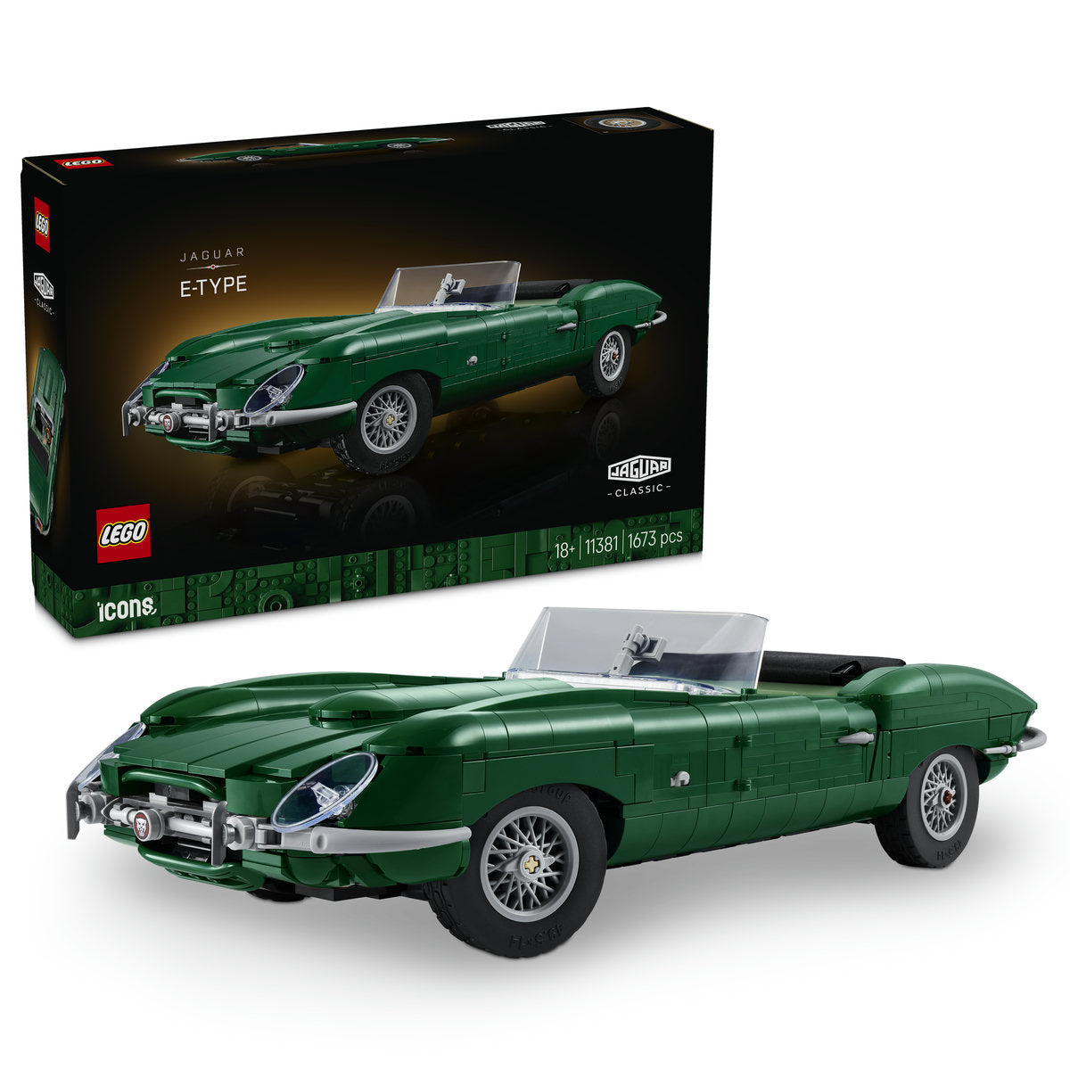 LEGO Icons Jaguar E-Type Classic Sports Car Building Set 11381