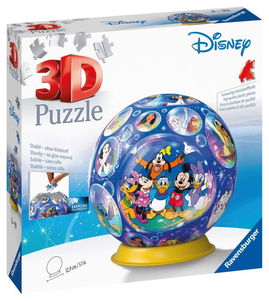 Ravensburger Disney Character 3D Puzzle Ball 72 Piece Jigsaw Puzzle