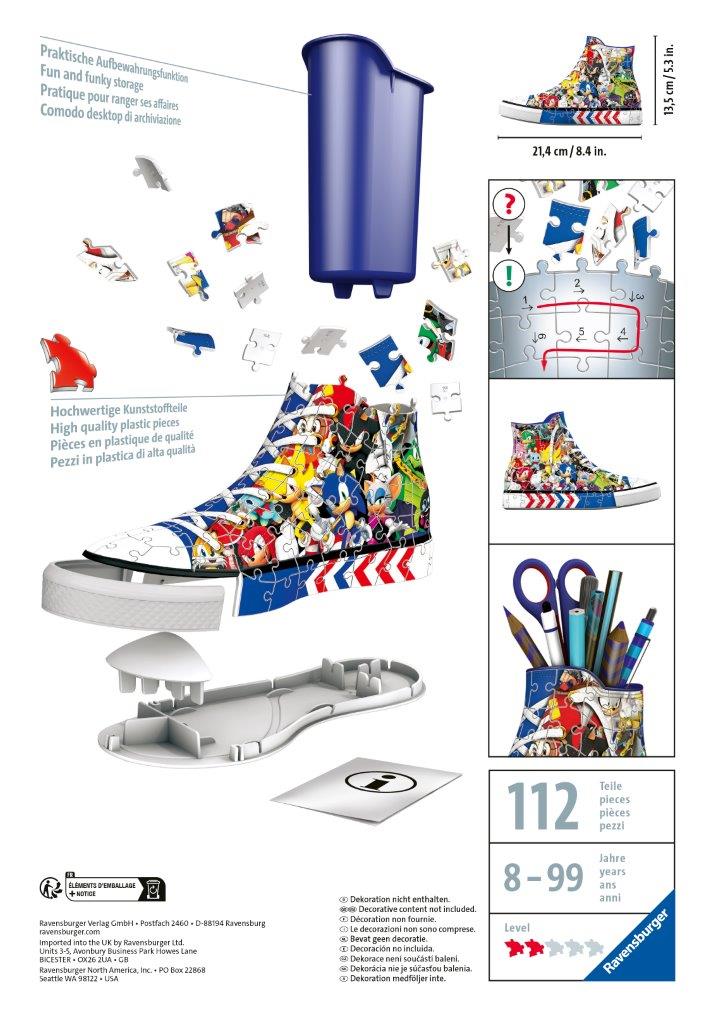 Ravensburger 3D Sonic Trainer 108 Piece Puzzle Ball
