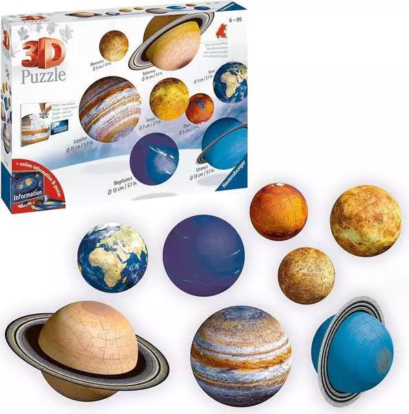 Ravensburger Solar System 3D Puzzle 27 54 72 or 108 Pieces