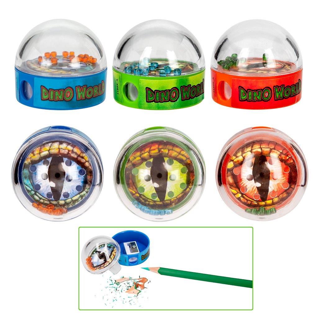 Dino World pencil sharpener Asst