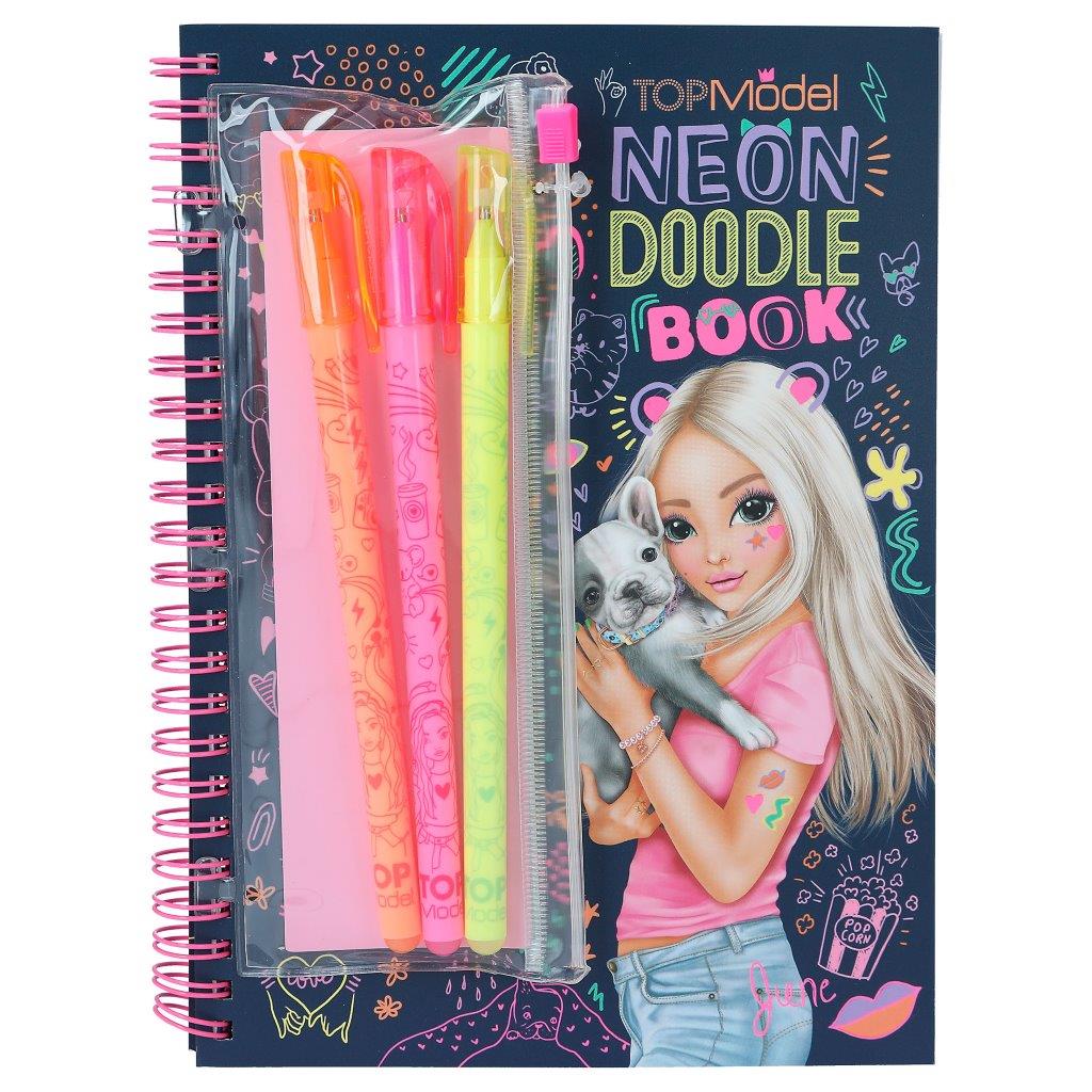TOPModel Neon Doodle Book with Neon Pens