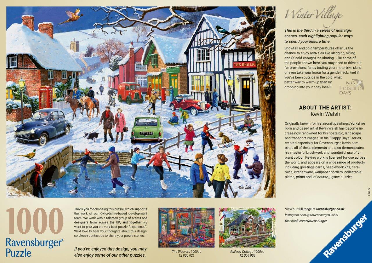 Ravensburger Leisure Days 3: Winter Village 1000 Piece Jigsaw Puzzles