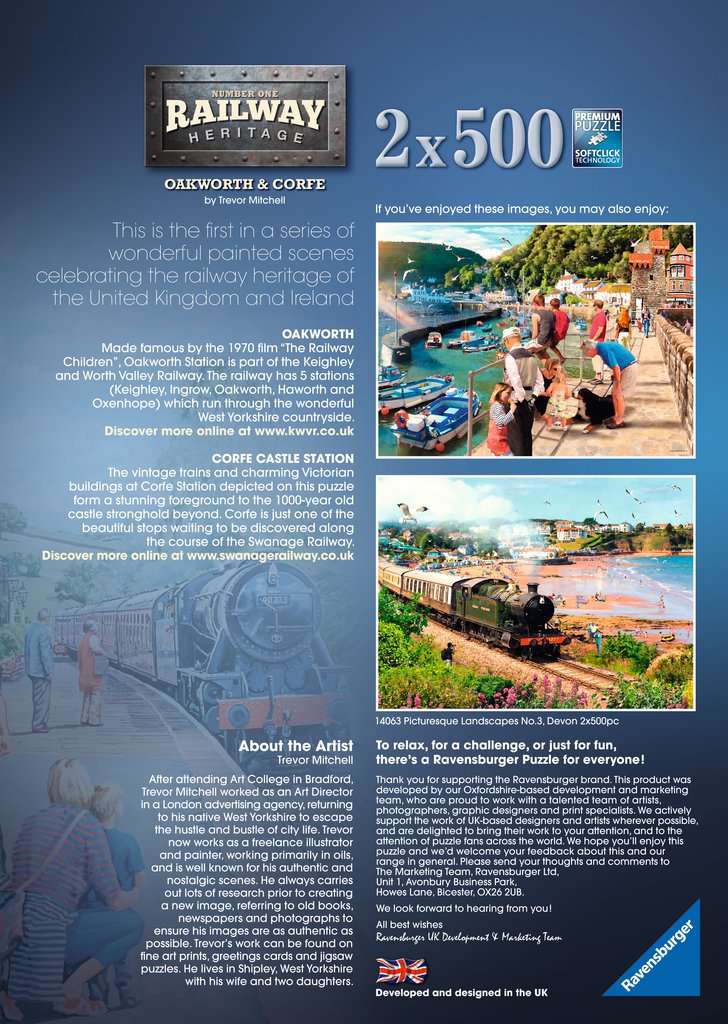 Ravensburger Railway Heritage No1 2x500 Piece Jigsaw Puzzles