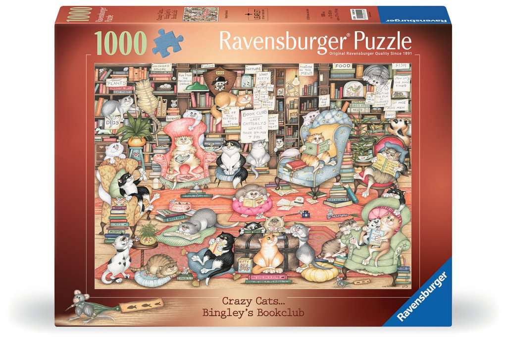 Ravensburger Crazy Cats Bookclub 1000 Piece Jigsaw Puzzle