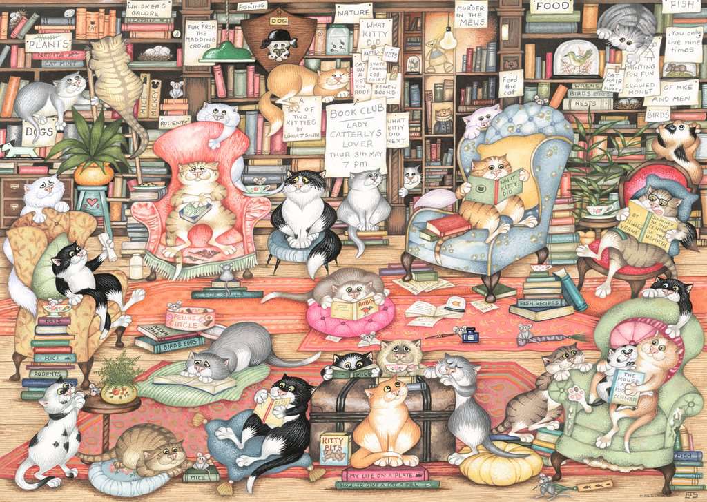 Crazy Cats Bookclub 1000pc Puzzle