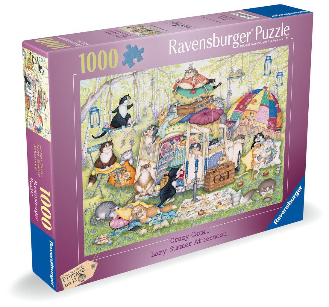 Ravensburger Crazy Cats Lazy Summer Afternoon 1000 Piece Puzzle