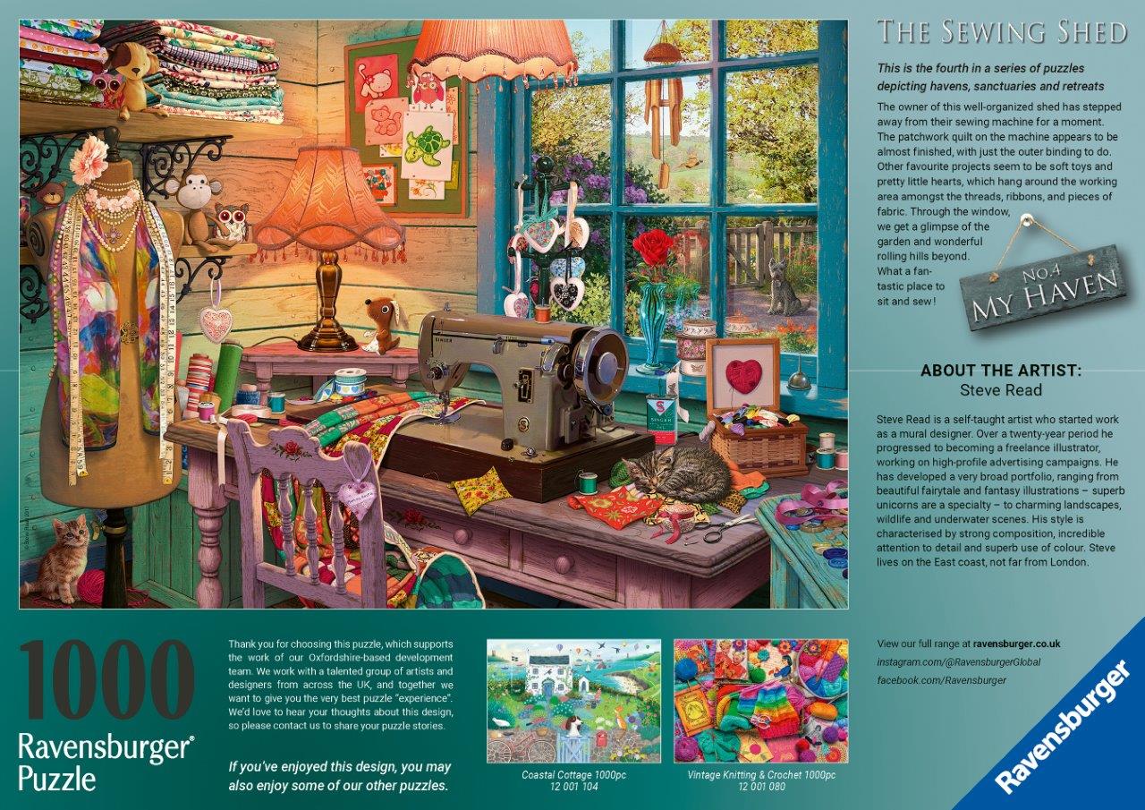 Ravensburger The Sewing Shed Haven No.4 1000 Piece Jigsaw Puzzle
