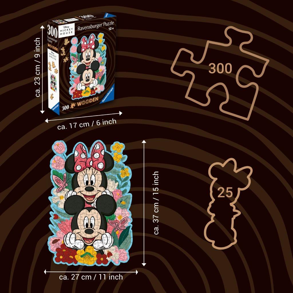 Ravensburger Disney Mickey and Minnie Wooden 300 Piece Jigsaw Puzzle