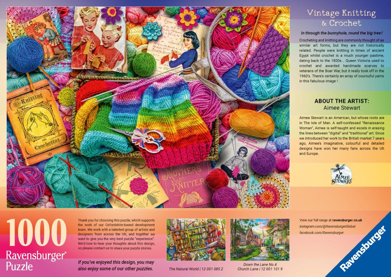 Ravensburger Vintage Knitting & Crochet 1000 Piece Jigsaw Puzzle