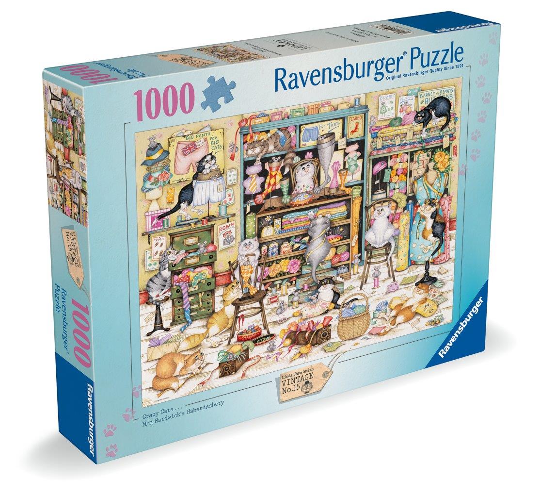 Ravensburger Crazy Cats: Haberdshery 1000 Piece Jigsaw Puzzle