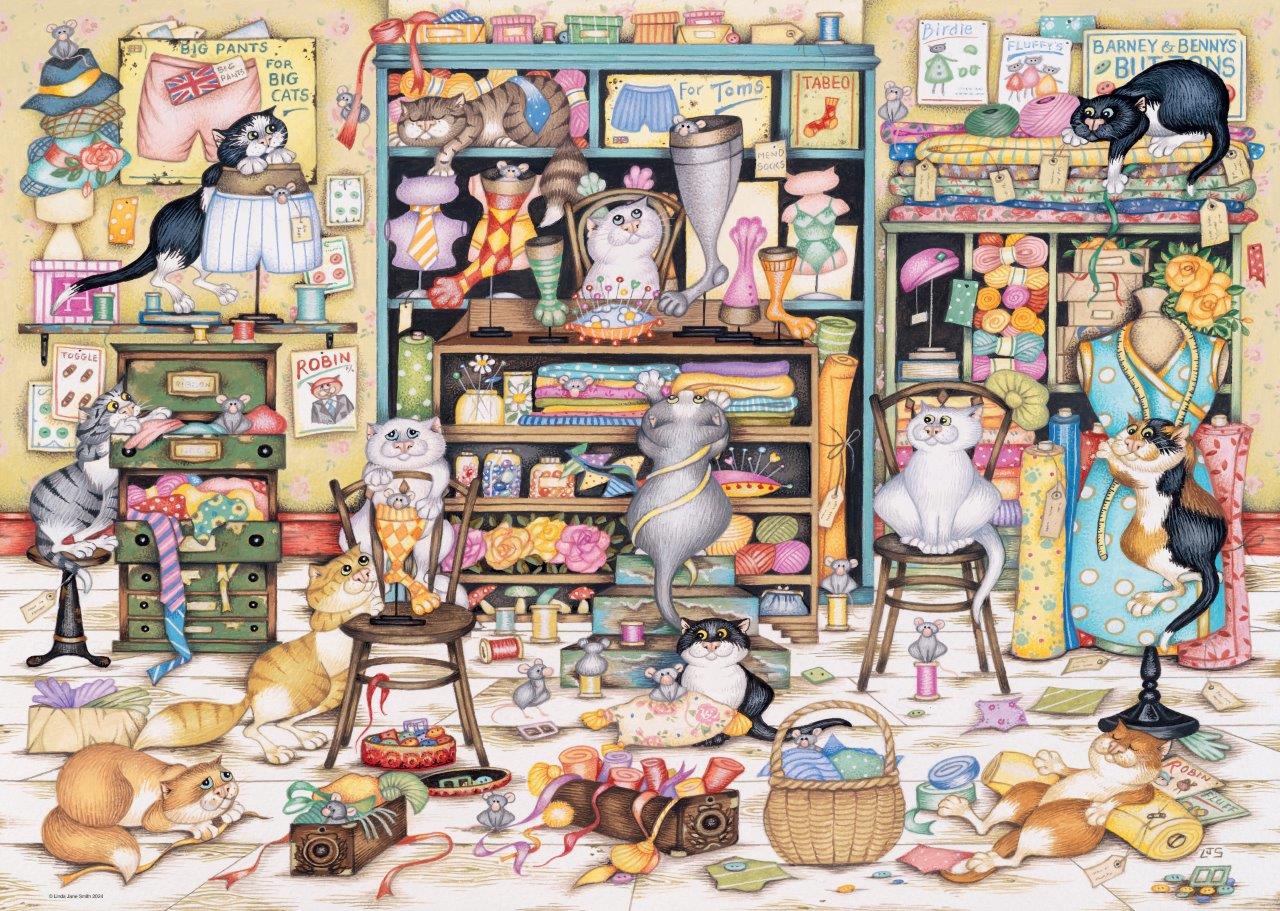 Crazy Cats: Haberdshery 1000pc puzzle
