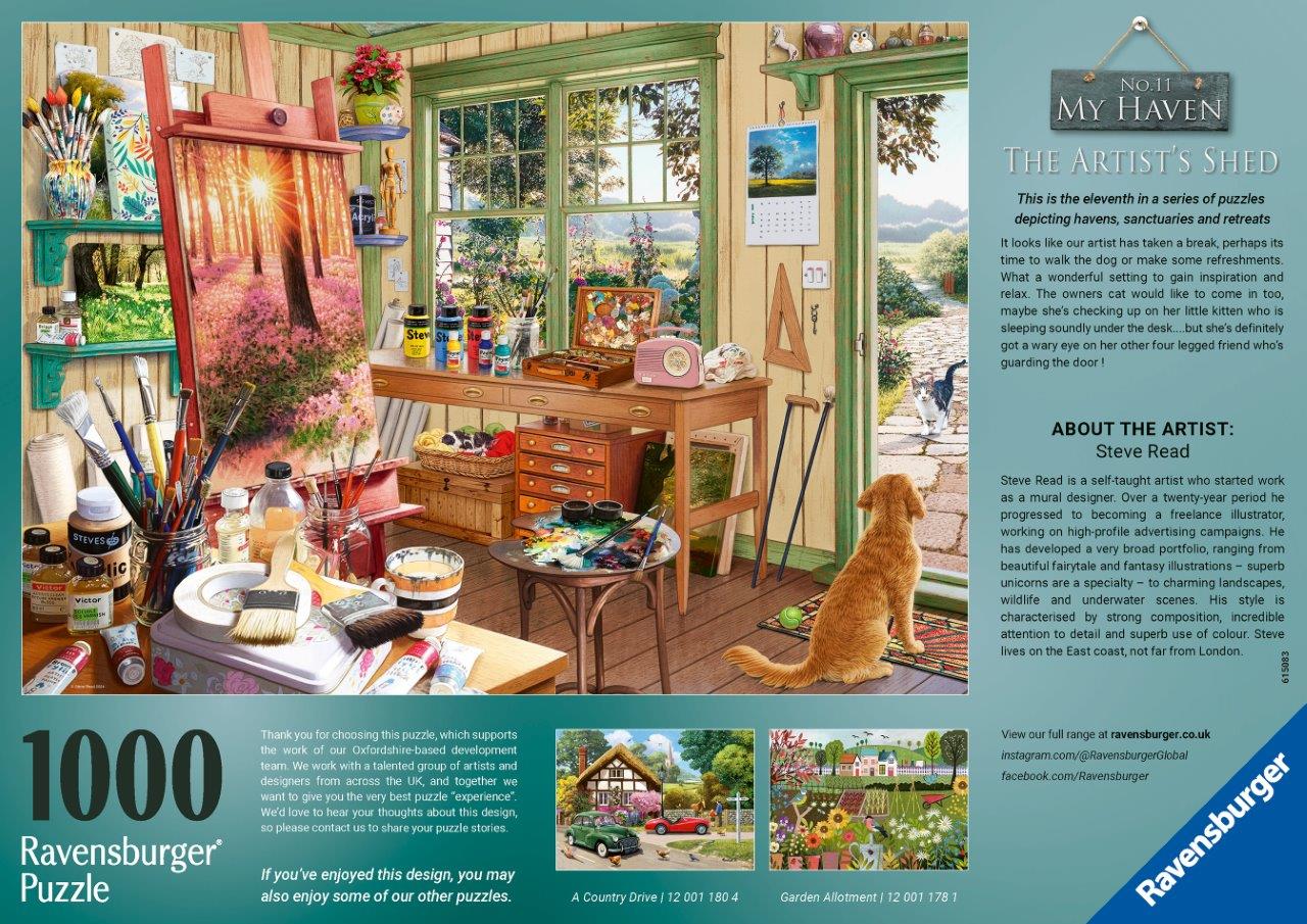 Ravensburger The Artist's Shed 1000 Piece Jigsaw Puzzle puzzle